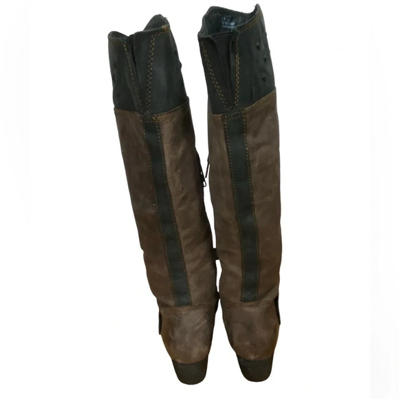 Born Womens Brown Leather Zip Knee High Tall Boots Size 8/39 - Picture 3 of 12